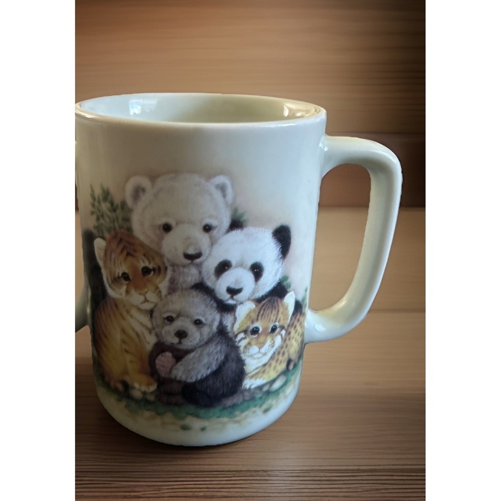 Otagiri Mugs Lot Of 3 Eagle Raccoon Natures Endangered Wildlife Japan Vintage - Picture 4 of 9